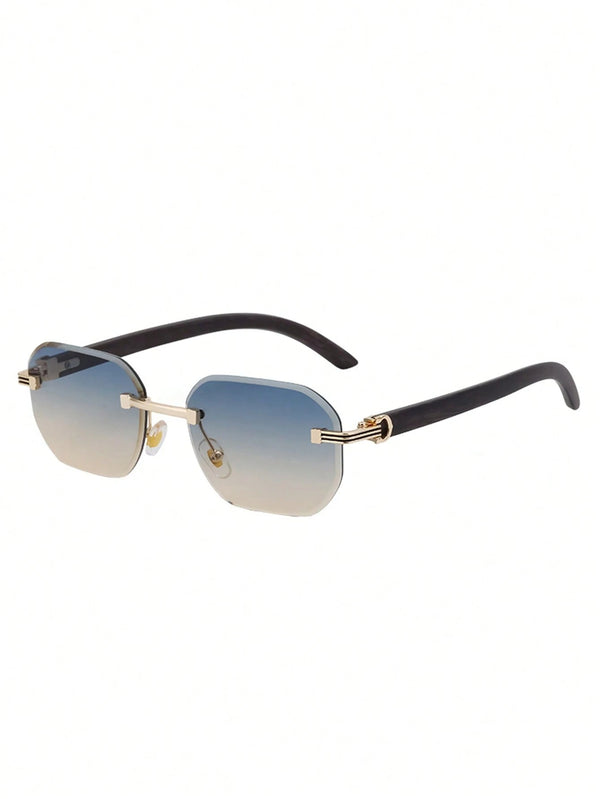 DRACO CREMA - Lunettes de soleil sans monture – Verres dégradé et branches en bois