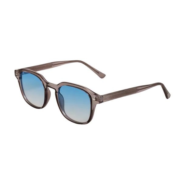 PROXIMA GRIGIO - Lunettes de soleil rondes bleues dégradées – Monture transparente élégante
