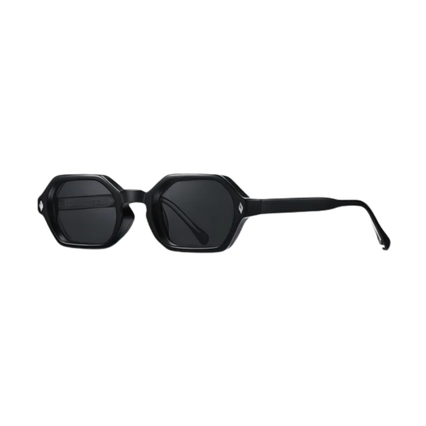 LYRA PRETO - Lunettes de soleil noires rectangulaires – Verres polarisés