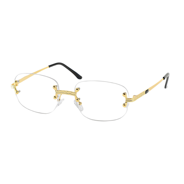 KEPLER - Lunettes de vue sans monture – Verres transparents et branches dorées