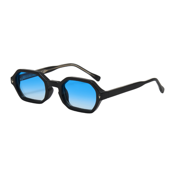 LYRA AZZURRO - Lunettes rectangulaires noires – Verres bleus UV400