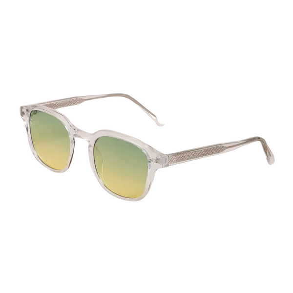 PROXIMA GIALLO - Lunettes de soleil rondes vertes dégradées – Monture transparente moderne