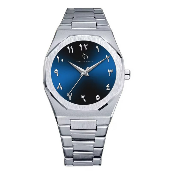 Montre CINZA MALIK - cadran bleu – Chiffres arabes raffinés