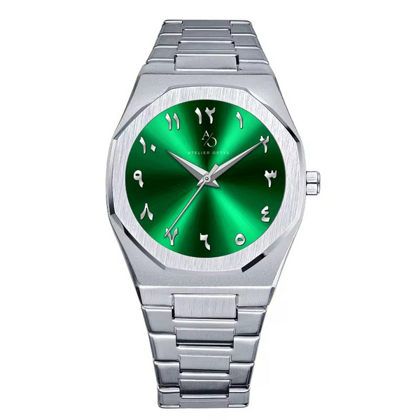 Montre CINZA VERDE - cadran vert – Chiffres arabes raffinés