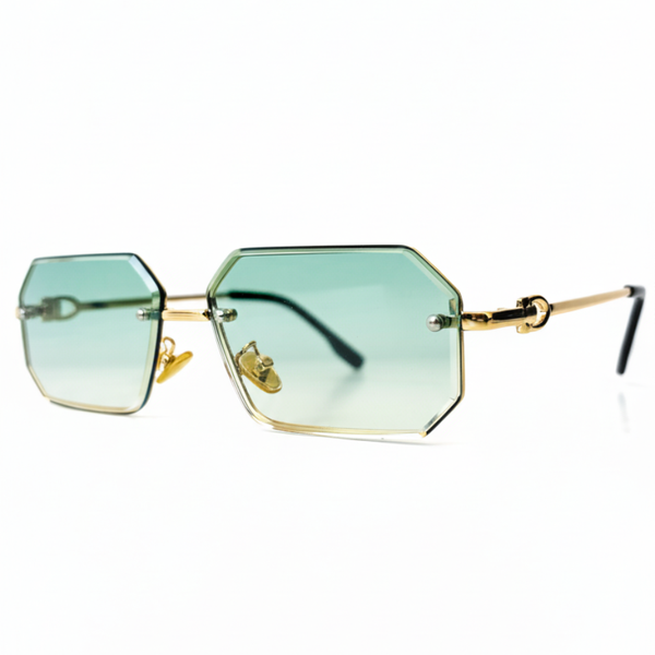 CANO VERDE - Lunettes de Soleil Octogonales Vertes & Dorées