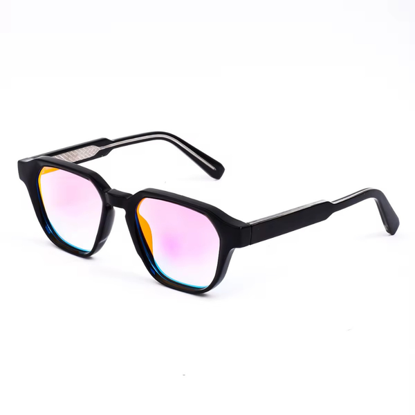 ANITA PRETO ROSA - Lunettes de Soleil Noires avec Verres Reflets Roses