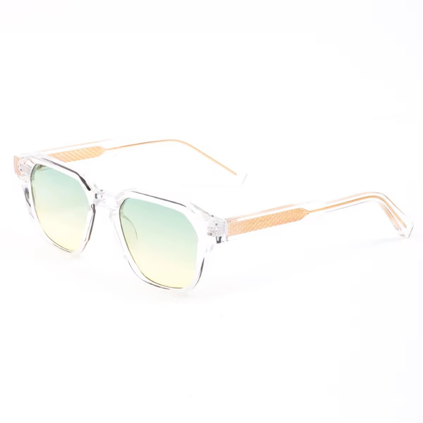 ANITA BIANCO VERDE - Lunettes de Soleil Monture Transparente avec Verres Reflets Verts