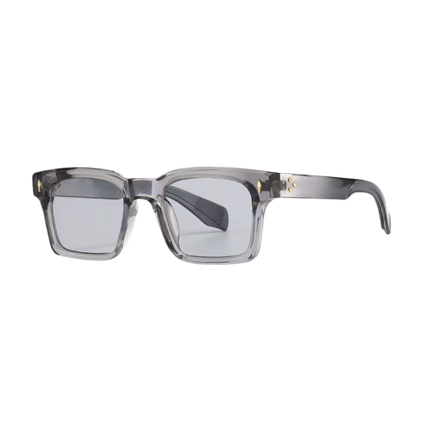DENEB GRIGIO - Lunettes de soleil carrées grises – Style rétro transparent